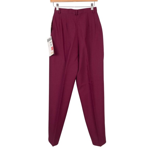 Haggar Pleated Front Pants VTG Womens NEW Magenta Pink Stretch Dress Casual - Picture 7 of 7